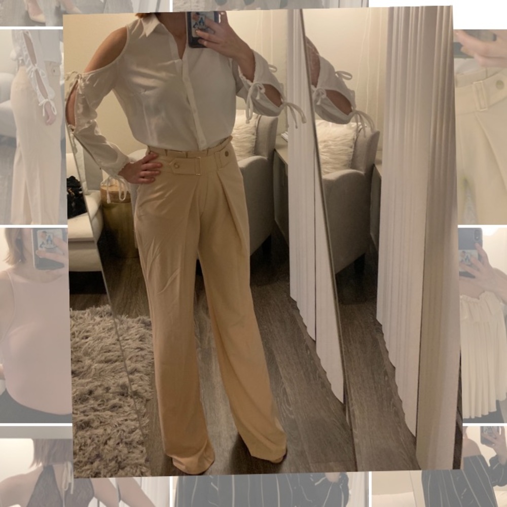 NWT Fashion Nova Wide Leg Trousers in Peach